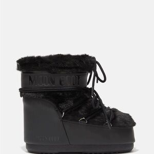 Moon Boot Black Faux Fur Winter Boots